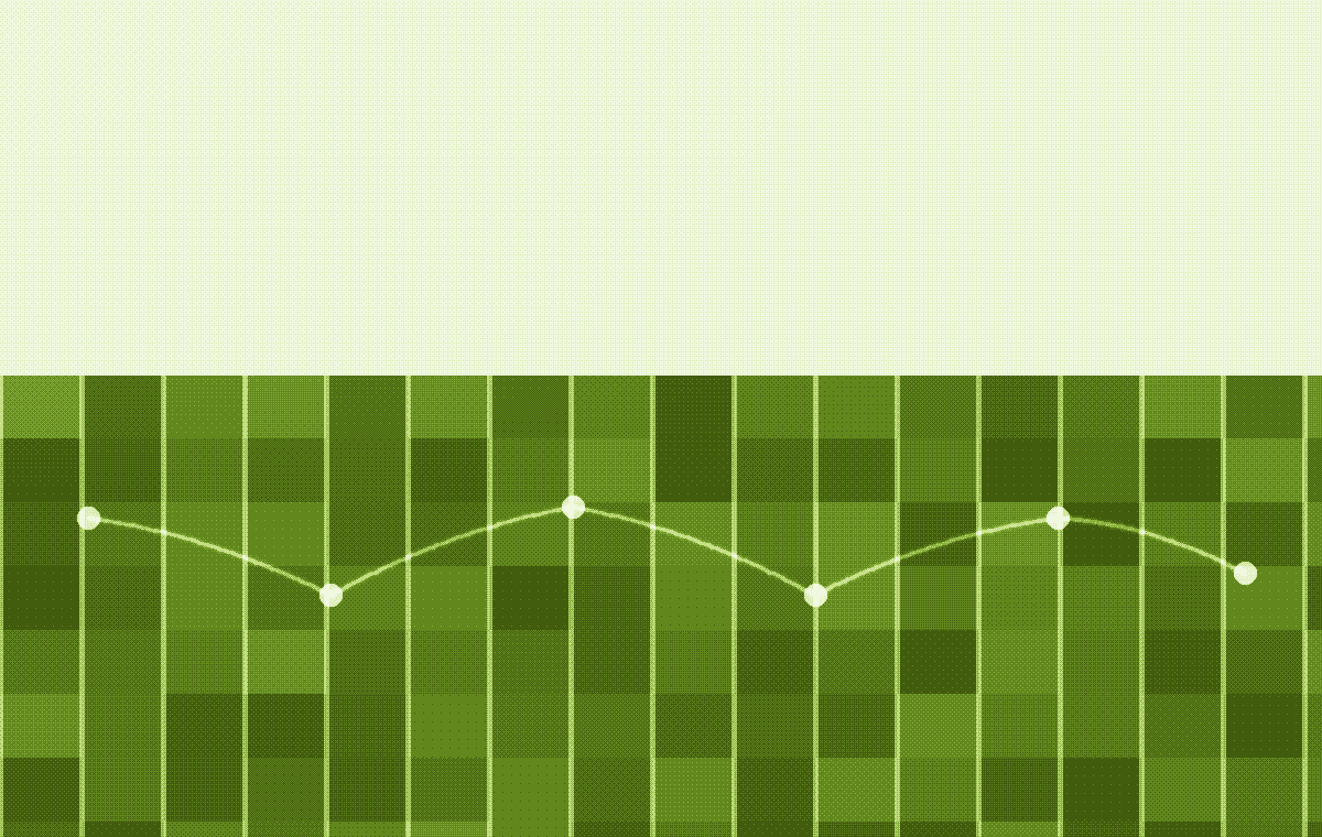 Dithered watercolor illustration of field-coverage data with a signed record trace.